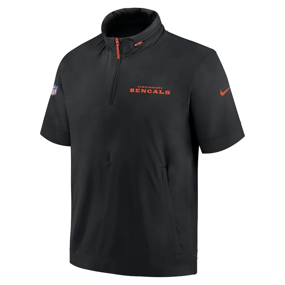 New Nike Cincinnati Bengals Mens Football Sideline Coach Jacket Size Large Black